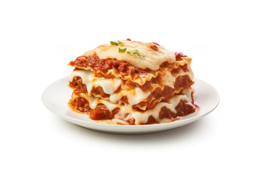 Lasagna lasagna food white background. AI generated Image by rawpixel.