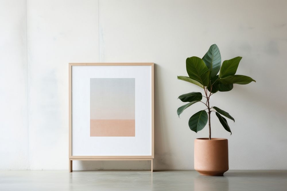 Photo frame in a minimal room. AI generated image by rawpixel.