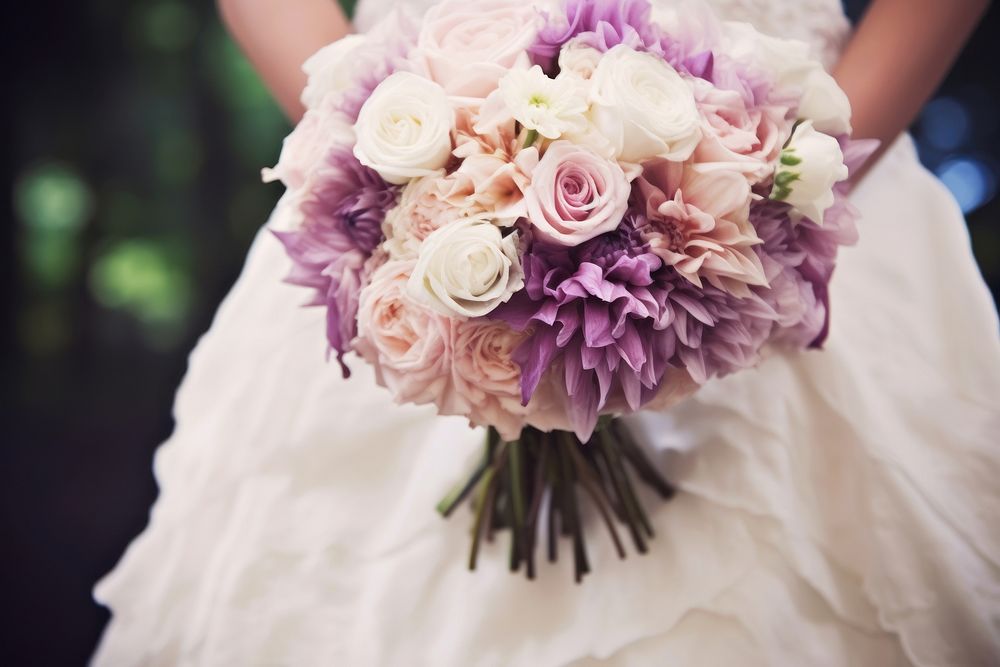 Flower bouquet wedding bride petal. AI generated Image by rawpixel.