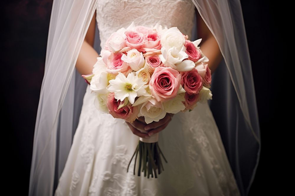 Flower bouquet wedding bride fashion. AI generated Image by rawpixel.