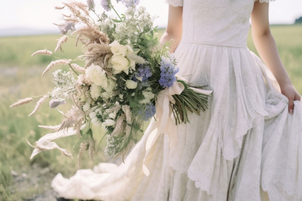 Flower bouquet wedding bride fashion. 