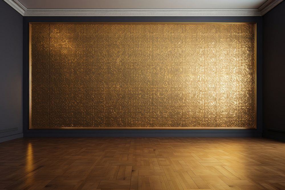 Gold patterned wall architecture flooring building. 