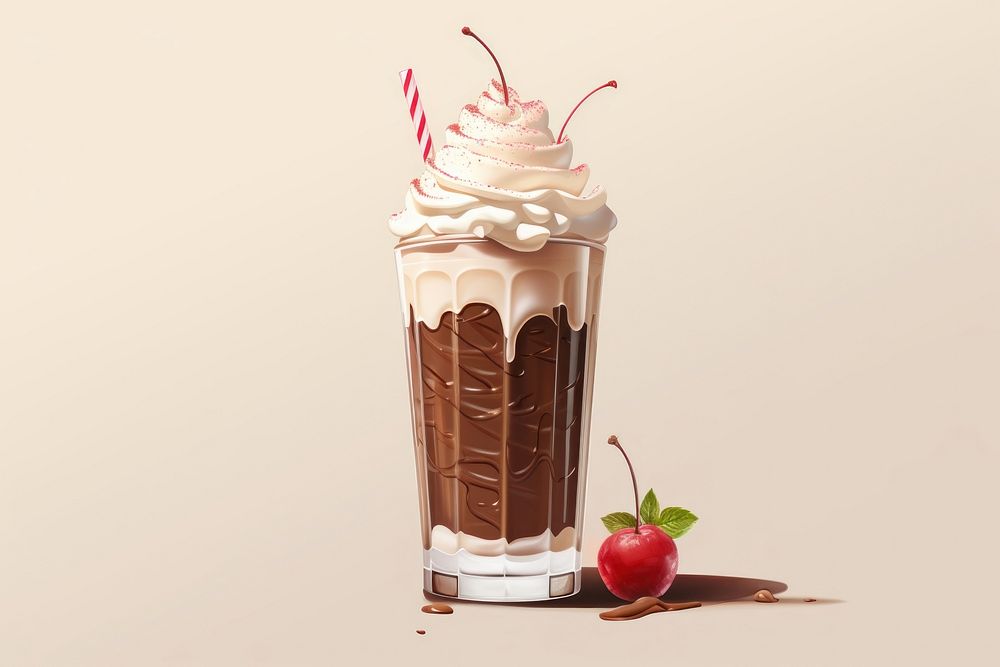 Milkshake dessert cream drink. AI generated Image by rawpixel.