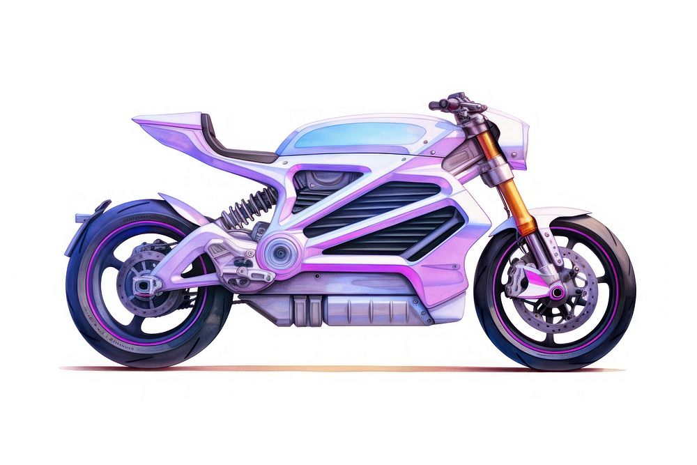 Electric motorcycle vehicle wheel white background. AI generated Image by rawpixel.