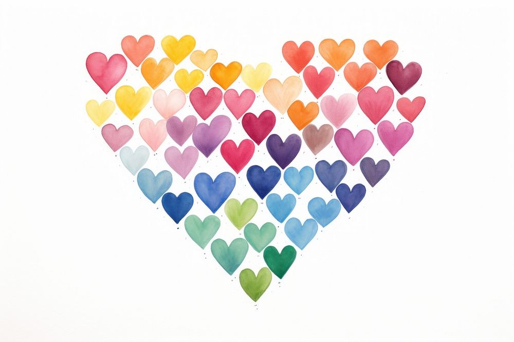 Love pride celebration backgrounds heart white background. AI generated Image by rawpixel.
