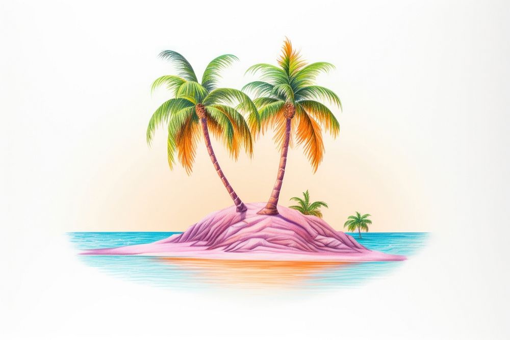 Sun tropical island tropics nature plant. AI generated Image by rawpixel.