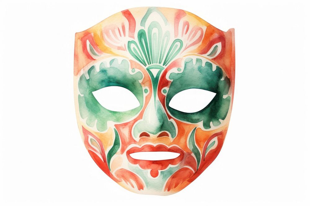 Mexico mask white background representation celebration. AI generated Image by rawpixel.