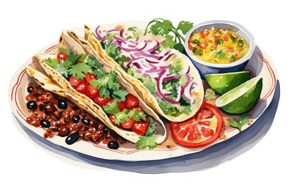Mexican food lunch plate taco. AI generated Image by rawpixel.