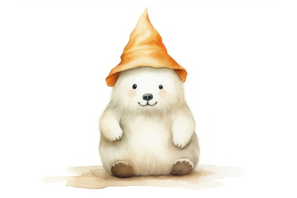 Cute white bear animal mammal hat. AI generated Image by rawpixel.