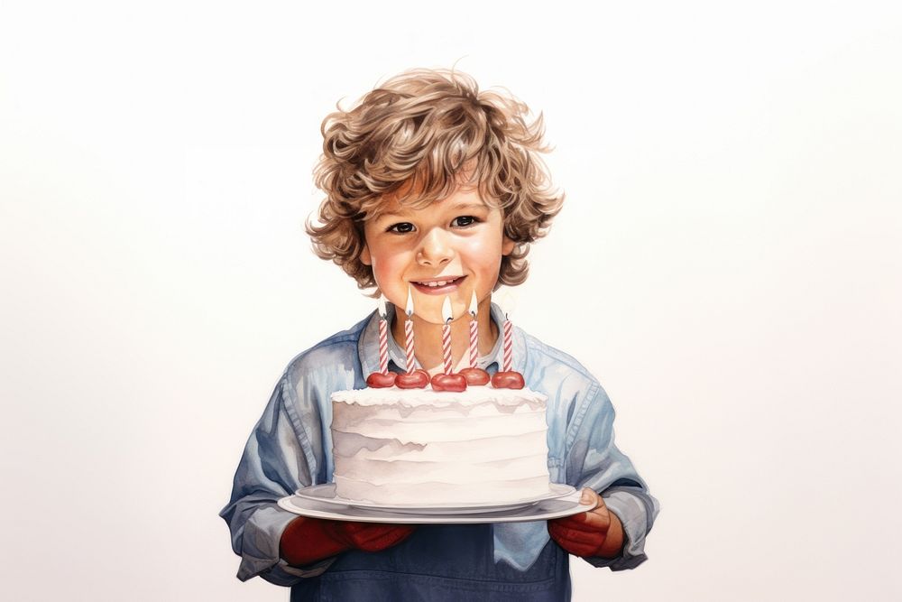 Birthday cake portrait holding. AI generated Image by rawpixel.