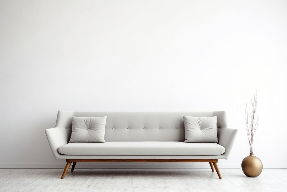 Minimal sofa architecture furniture cushion. AI generated Image by rawpixel.