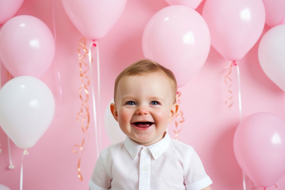 Birthday balloon smile baby. 