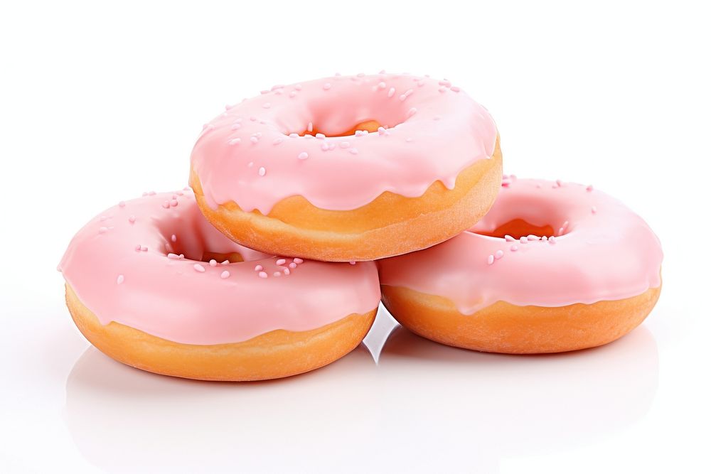 Glazed donuts food white background confectionery. AI generated Image by rawpixel.