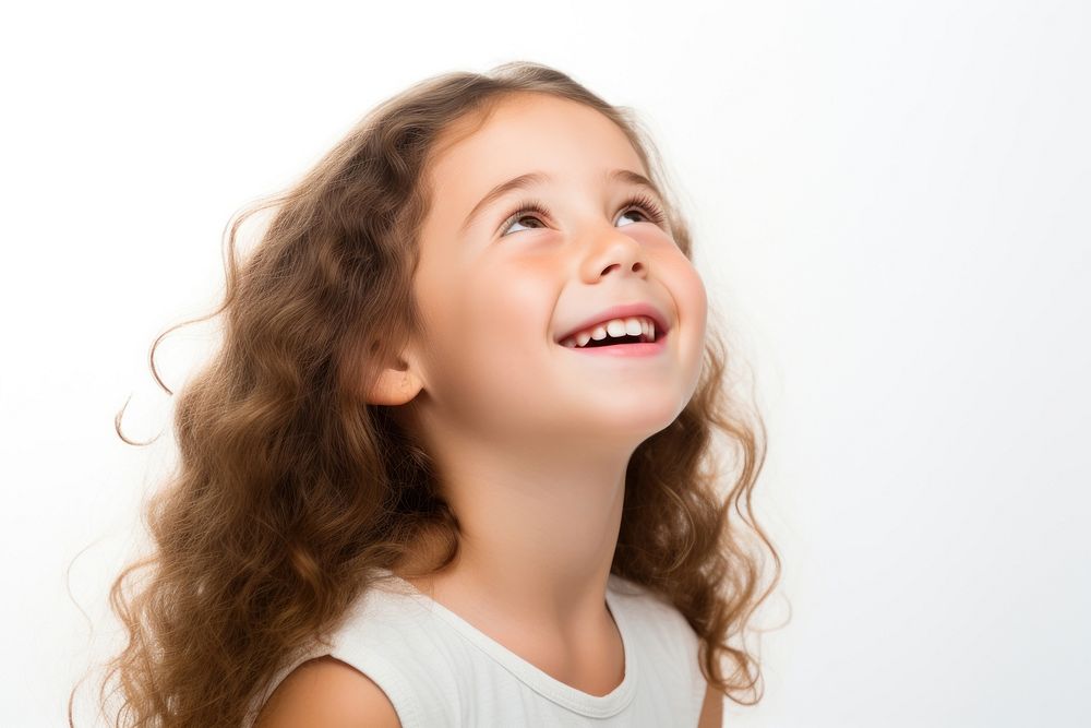 Girl child laughing looking smile. AI generated Image by rawpixel.