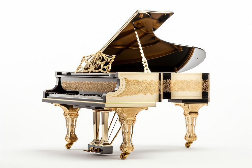 Luxury piano keyboard white background harpsichord. AI generated Image by rawpixel.