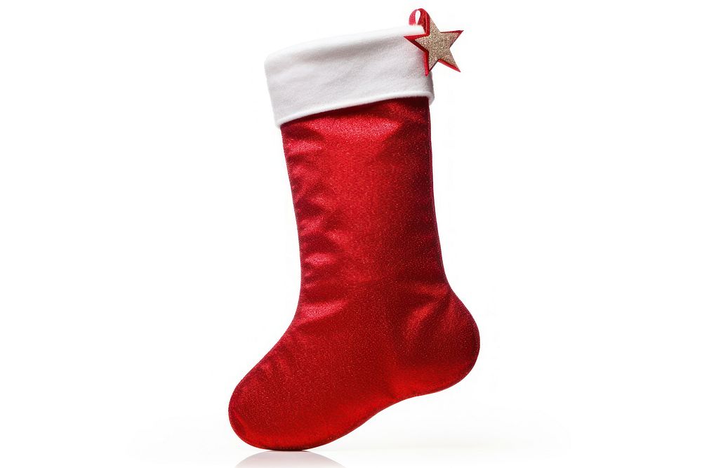 Christmas stocking gift red white background. AI generated Image by rawpixel.