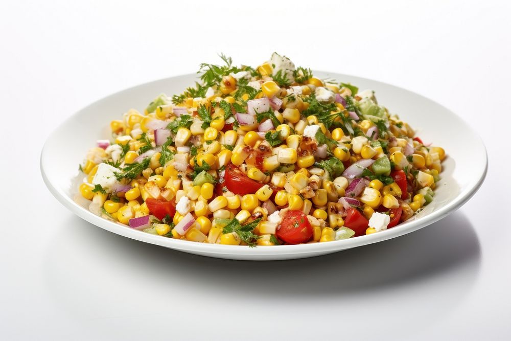 Corn salad plate plant food. AI generated Image by rawpixel.