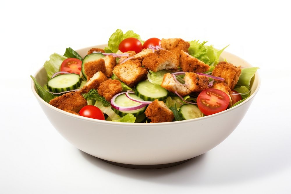 Fried chicken salad bowl food Free Photo rawpixel