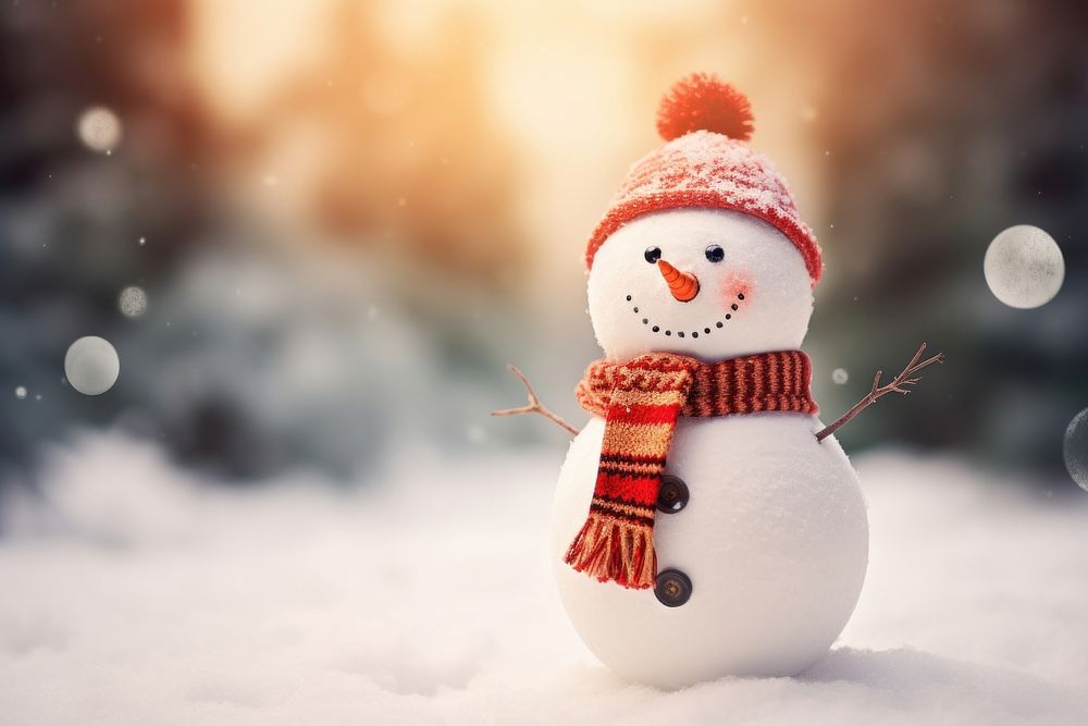 Snowman christmas outdoors winter. AI generated Image by rawpixel.