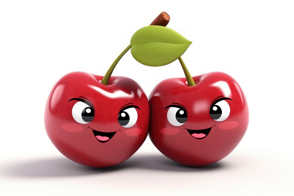 Couple cherry cartoon fruit plant. AI generated Image by rawpixel.