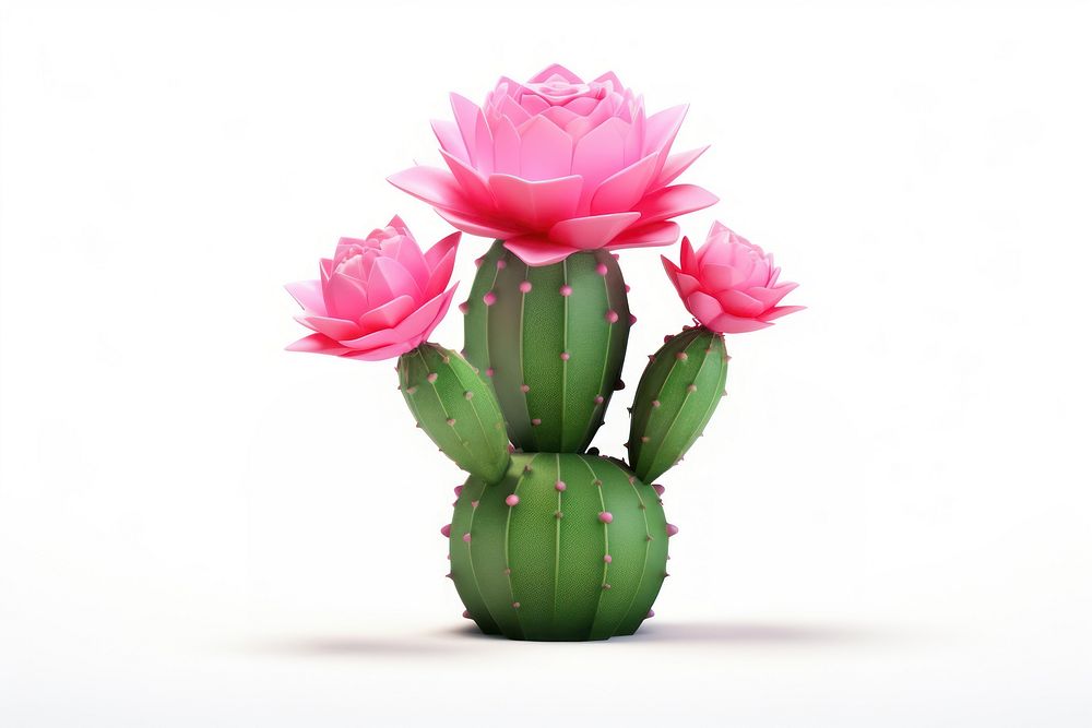 Cactus flower plant pink. AI generated Image by rawpixel.