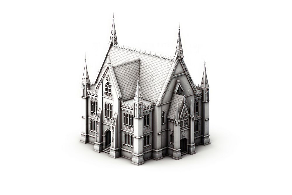 Gothic architecture building drawing. AI generated Image by rawpixel.