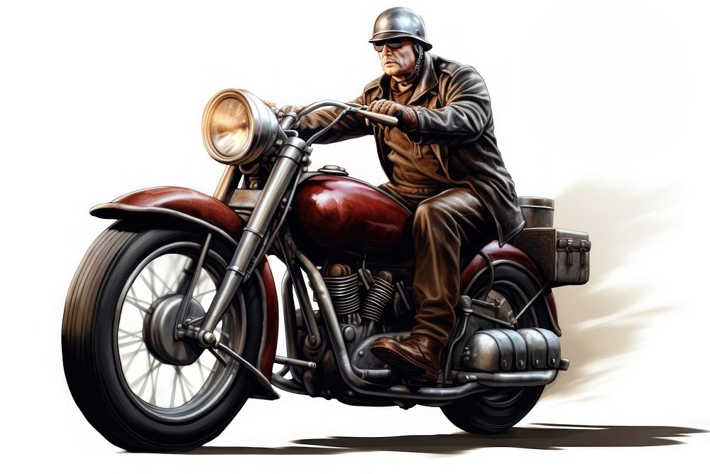Classic motorcycle vehicle helmet riding. AI generated Image by rawpixel.
