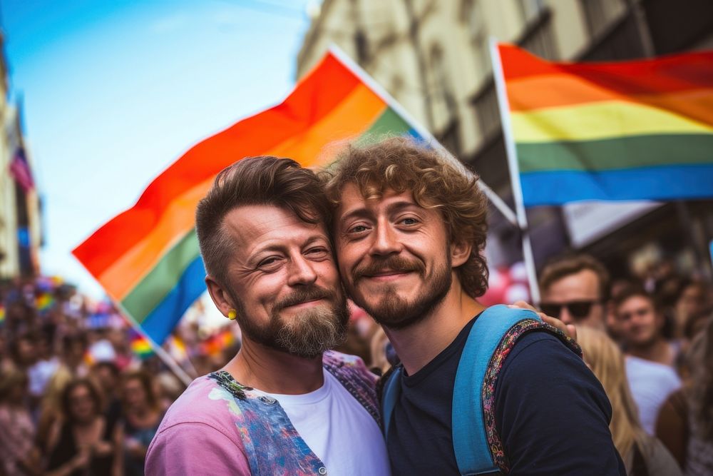 Flag parade adult men. AI generated Image by rawpixel.