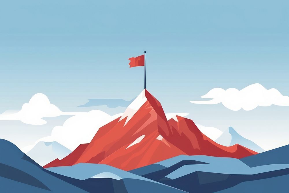 Flag mountain outdoors nature. | Premium Photo Illustration - rawpixel