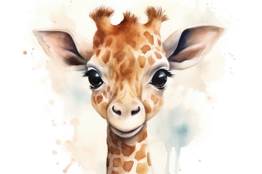 Cute baby giraffe wildlife animal mammal. AI generated Image by rawpixel.
