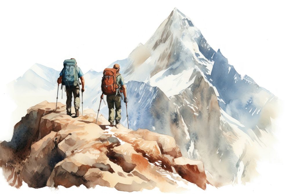 Mountain hiking mountain recreation adventure. AI generated Image by rawpixel.