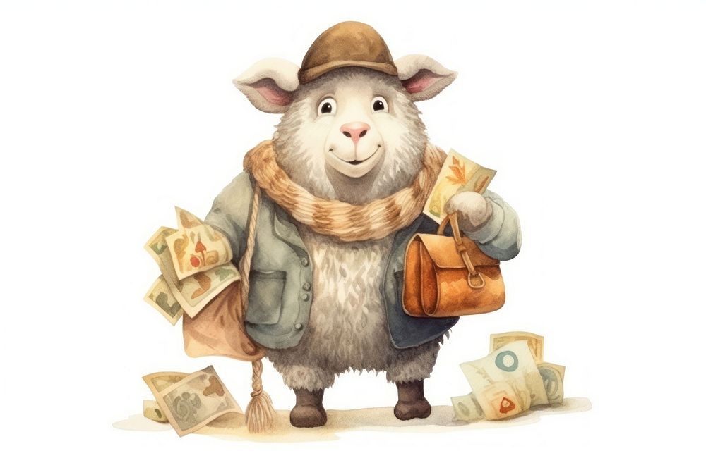 Postman sheep animal mammal money. AI generated Image by rawpixel.