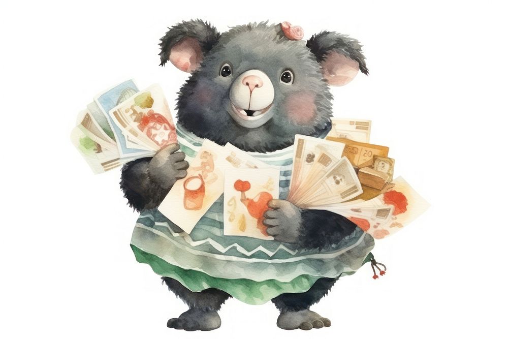 Rat holding postcard animal mammal money. AI generated Image by rawpixel.