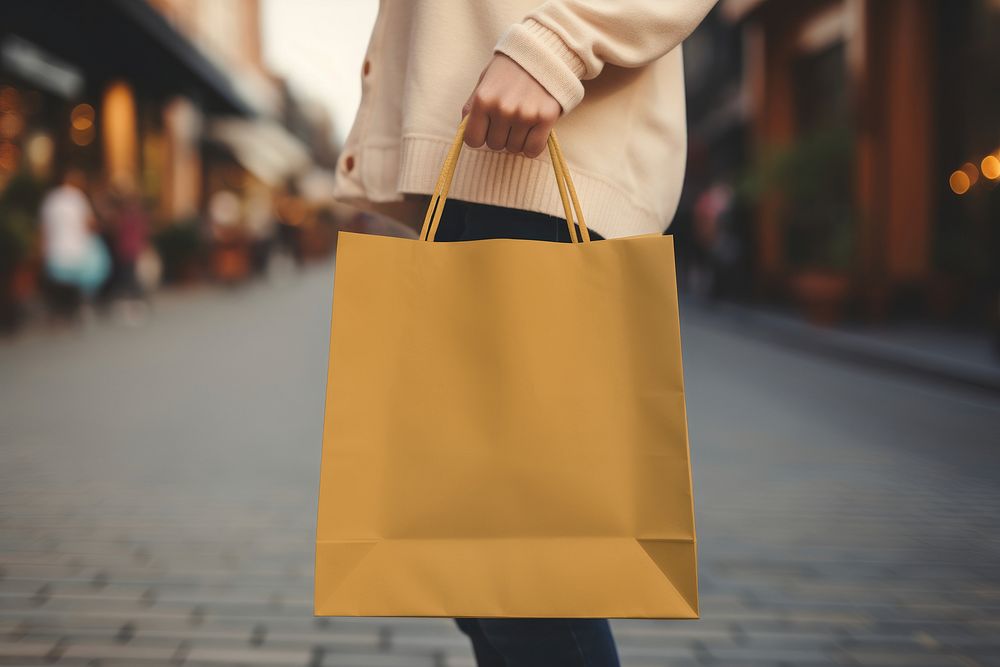 Paper shopping bag with design space