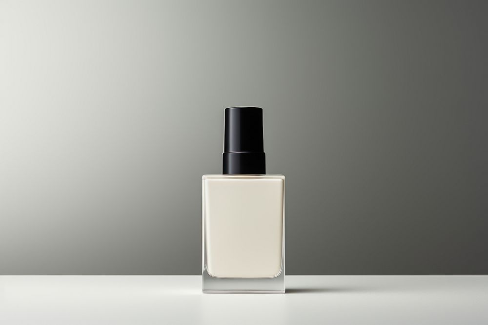 A blank white foundation bottle cosmetics perfume simplicity. AI generated Image by rawpixel.
