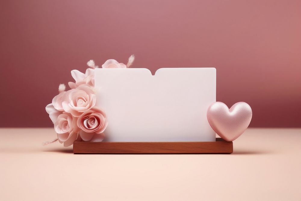 Desk sign Wedding flower plant rose. AI generated Image by rawpixel.