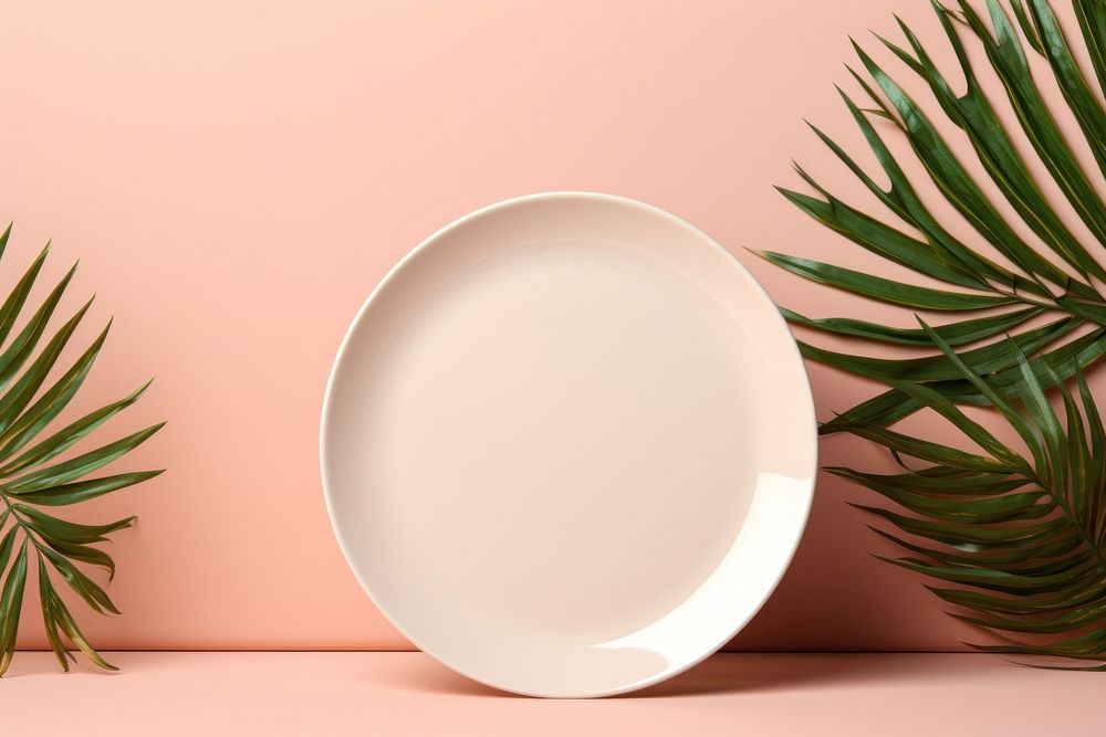 Plate mockup plate porcelain plant. AI generated Image by rawpixel.