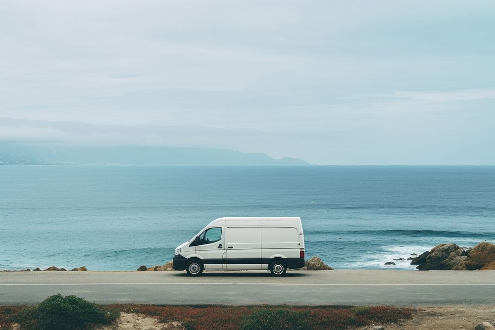 Cargo Van car vehicle sea. 