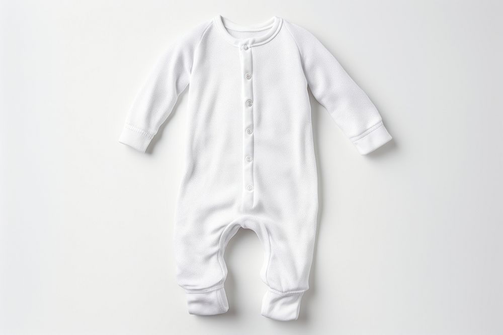 White pajamas nightwear apparel sleeve baby white background. AI generated Image by rawpixel.