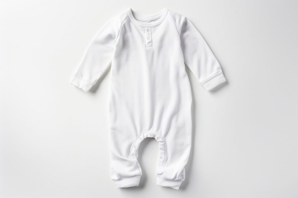 White pajamas nightwear apparel sleeve baby white background. AI generated Image by rawpixel.