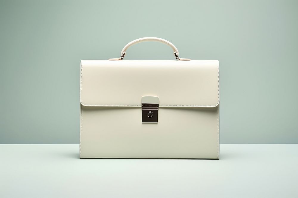 A white contrasting briefcase handbag accessories accessory. AI generated Image by rawpixel.