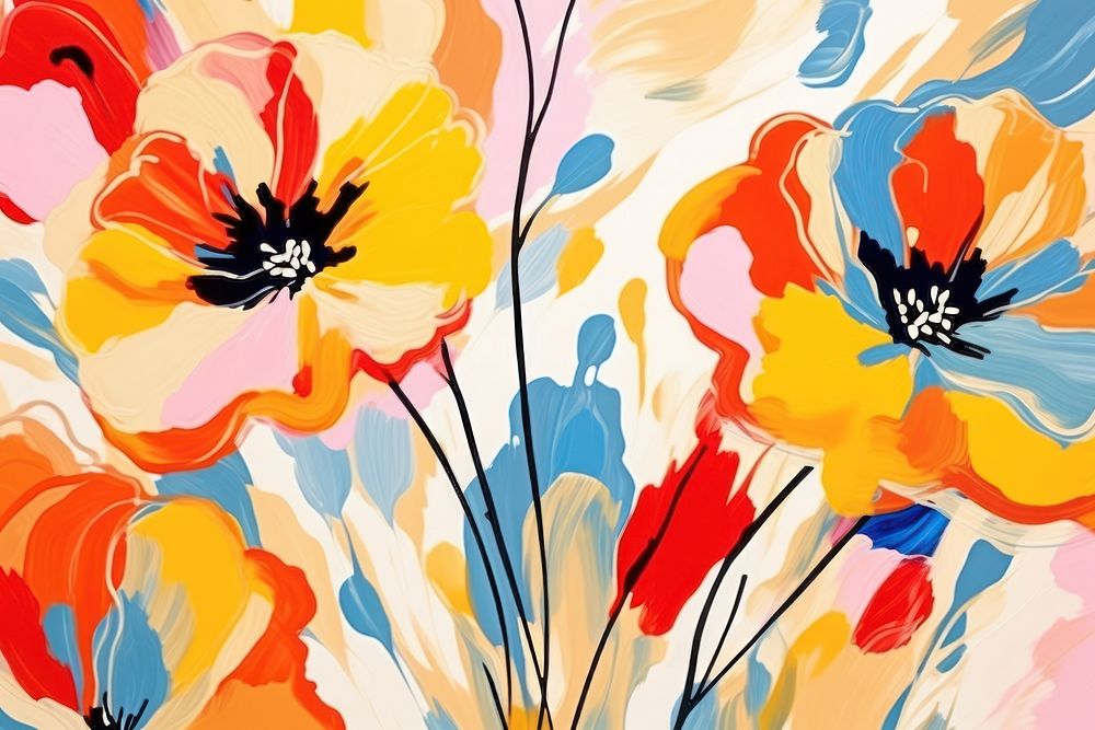 Abstract floral pattern painting backgrounds abstract. AI generated Image by rawpixel.