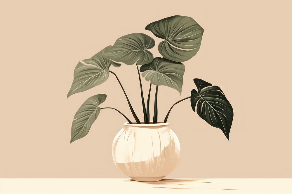 Alocasia longiloba pottery plant leaf. AI generated Image by rawpixel.