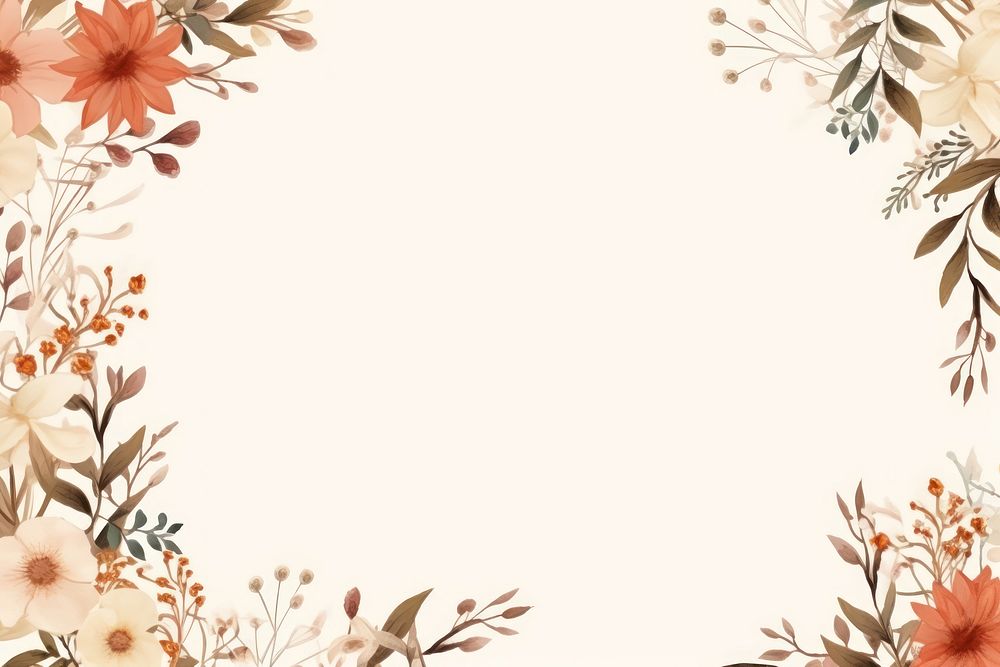 Botanical frame backgrounds pattern flower. AI generated Image by rawpixel.