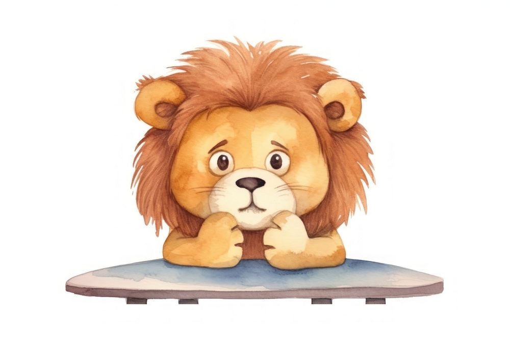 Lion sitting animal cartoon mammal. 