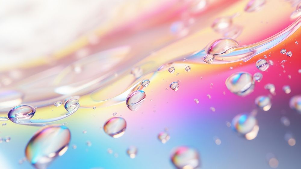 Iridescent rainbow wallpaper backgrounds water drop. AI generated Image by rawpixel.