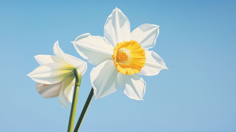 Daffodil blossom flower plant. 