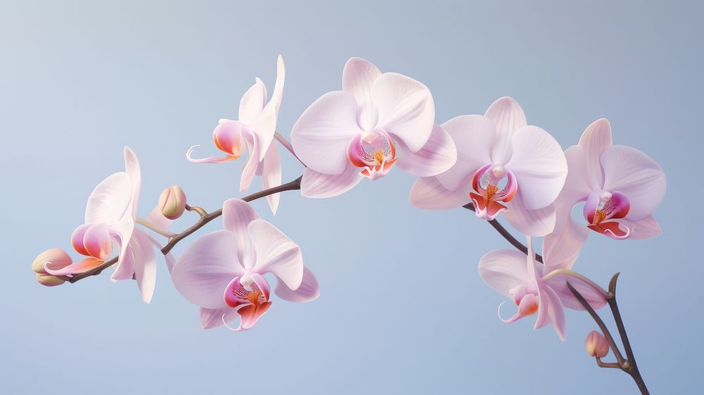 Orchid wallpaper blossom flower plant. AI generated Image by rawpixel.