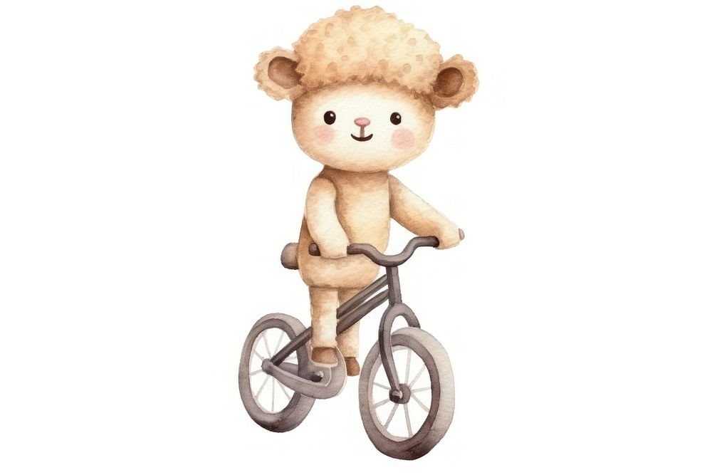 Baby sheep bicycle vehicle cartoon. 