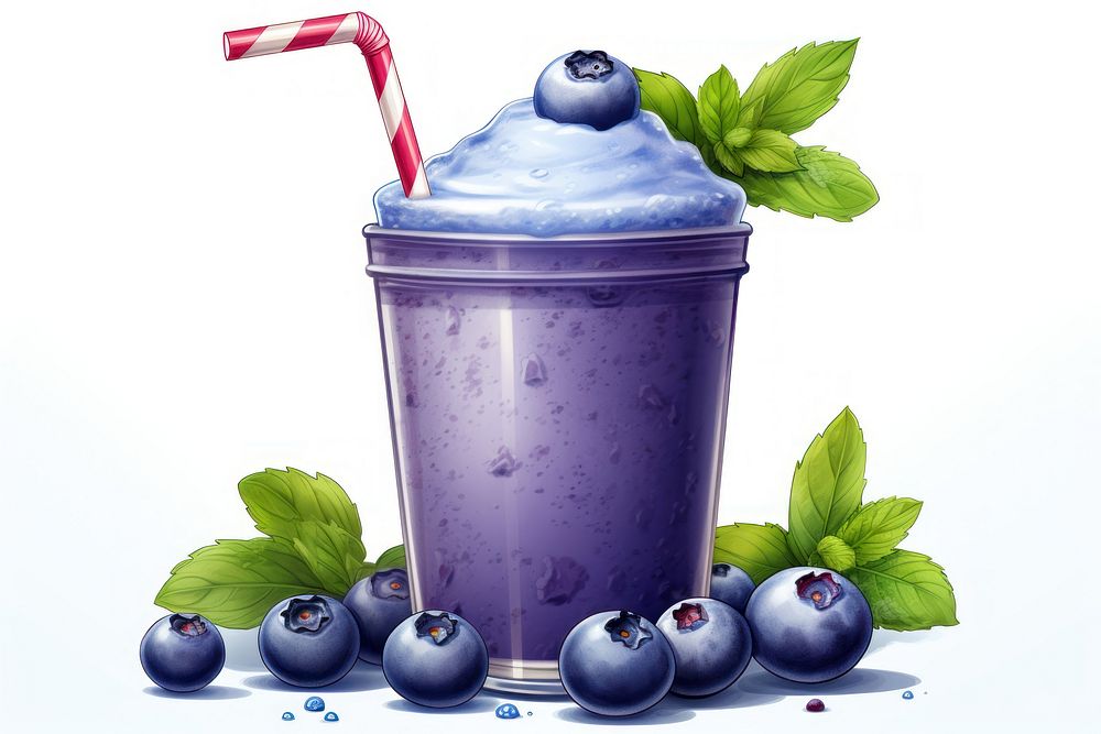 Smoothie blueberry fruit drink plant. AI generated Image by rawpixel.